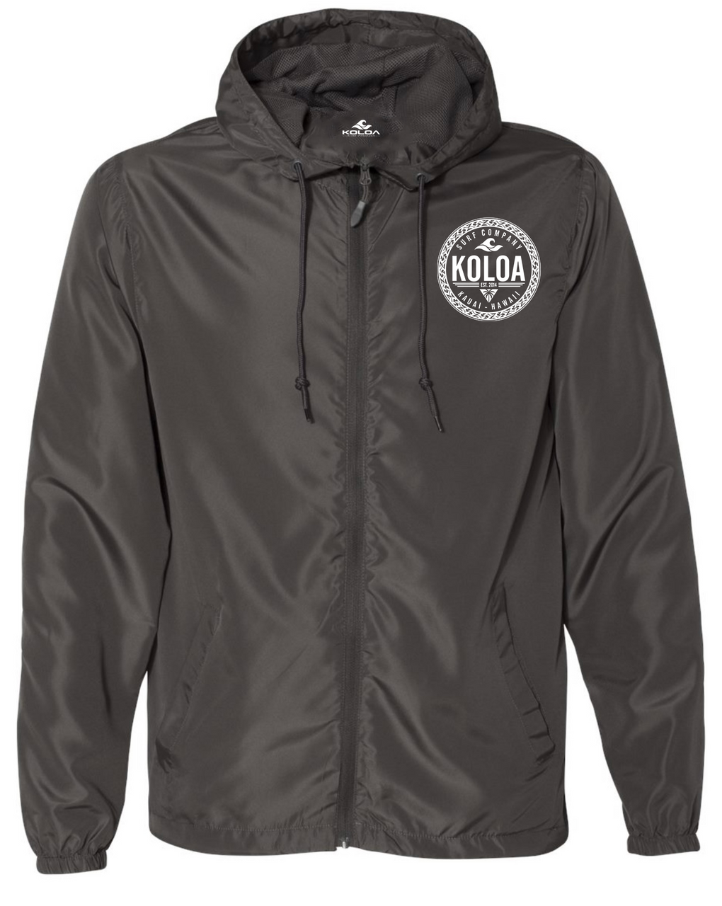 Koloa Shore Water Resistant Windbreaker- Graphite