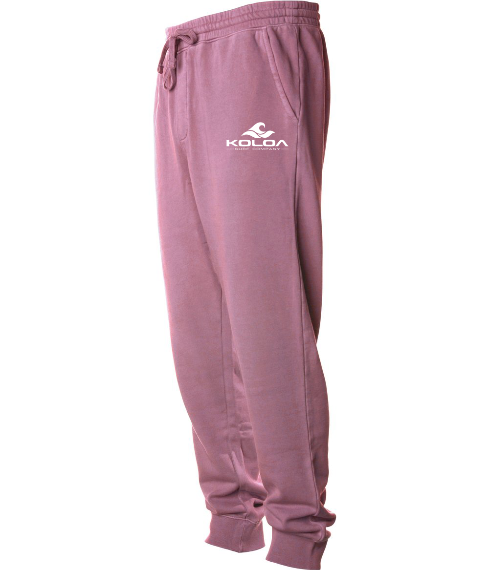 Koloa Classic Wave Fleece Sweatpants- Pigment Maroon