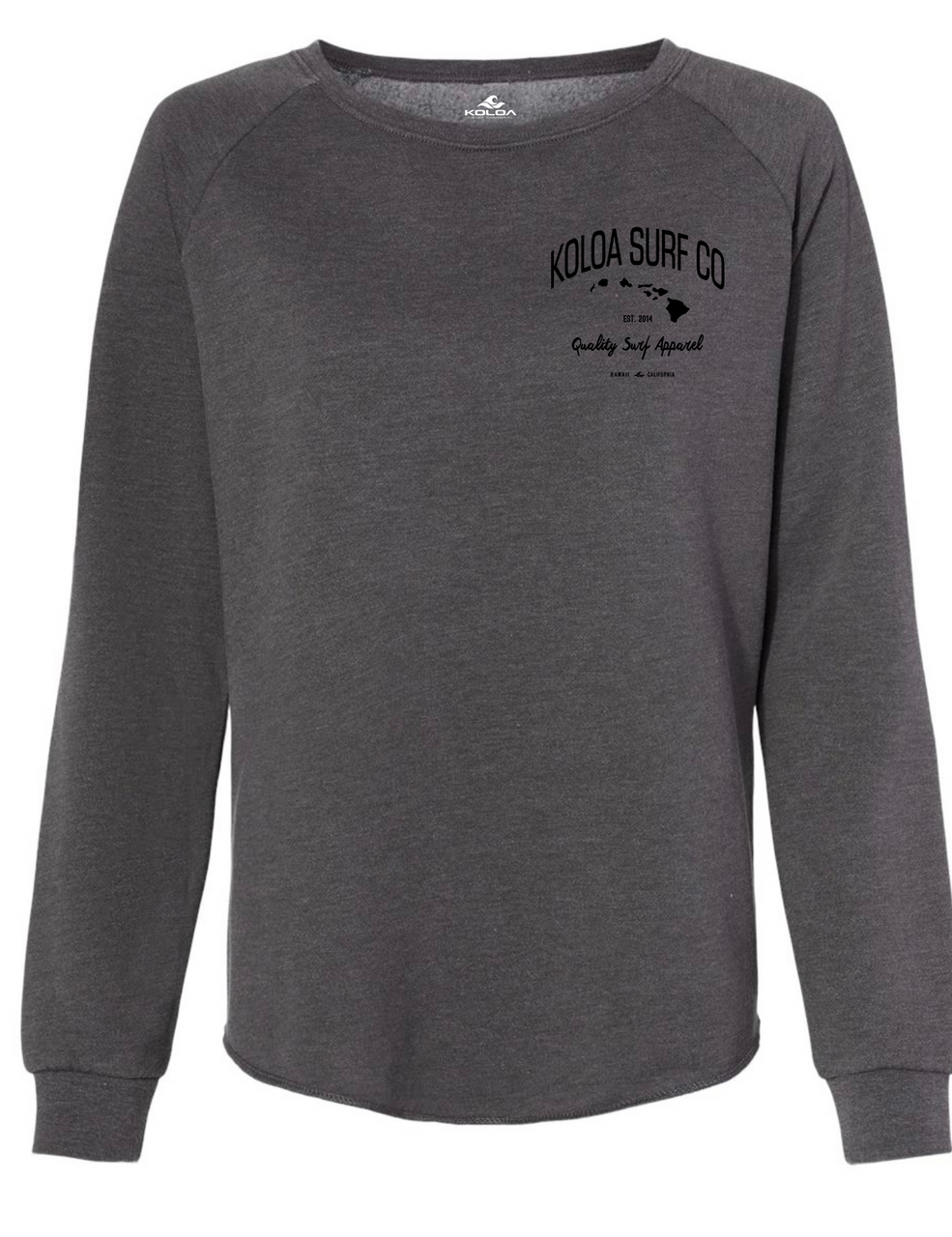 Koloa Hawaiian Islands Wave Wash Sweatshirt- Shadow