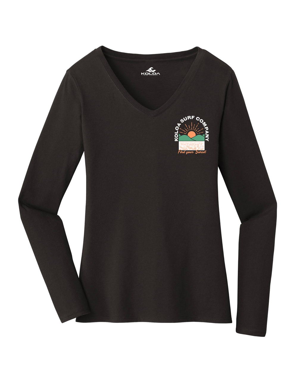 Koloa Hawaiian Rise Women's Long Sleeve- Black