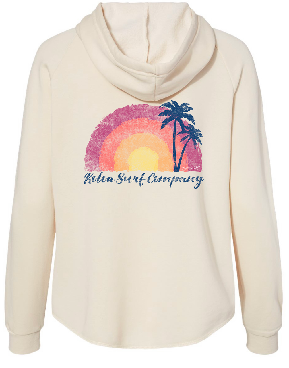 Koloa Watercolor Zip-Up Hoodie- Bone