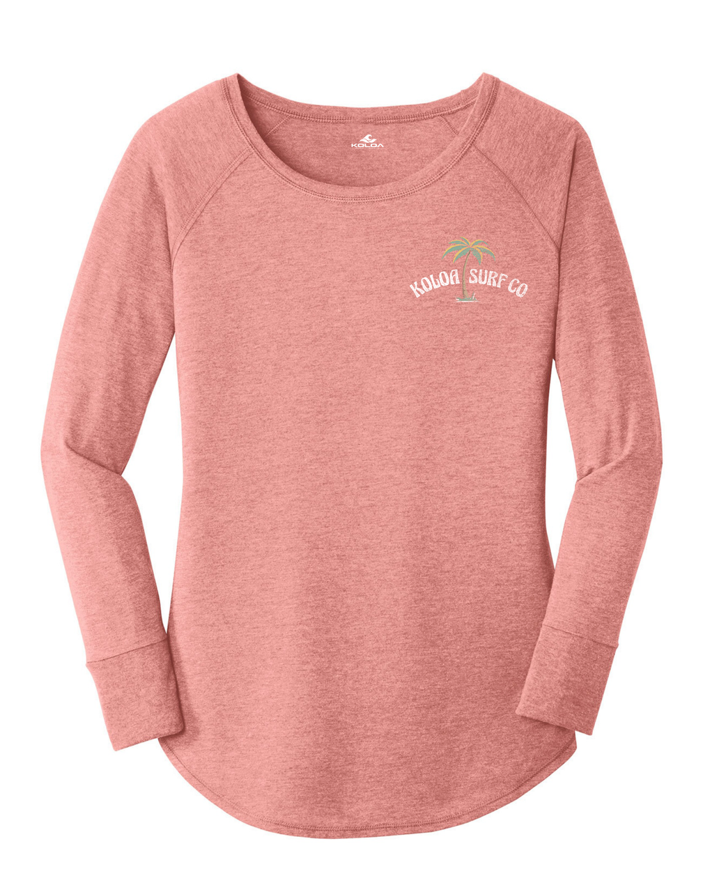 Koloa Beach Vibe Women's Long Sleeve T-Shirt- Blush Frost