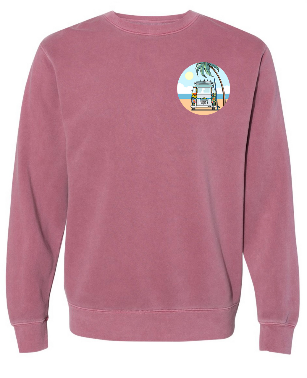 Koloa Vintage Van Sweatshirt- Pigment Maroon