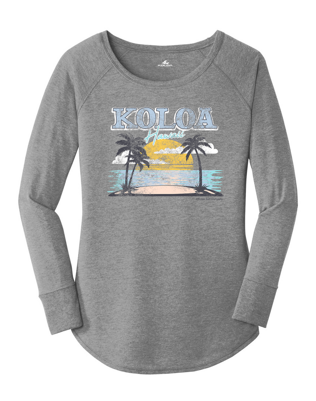 Koloa Horizon Women's Long Sleeve T-Shirt- Grey Frost