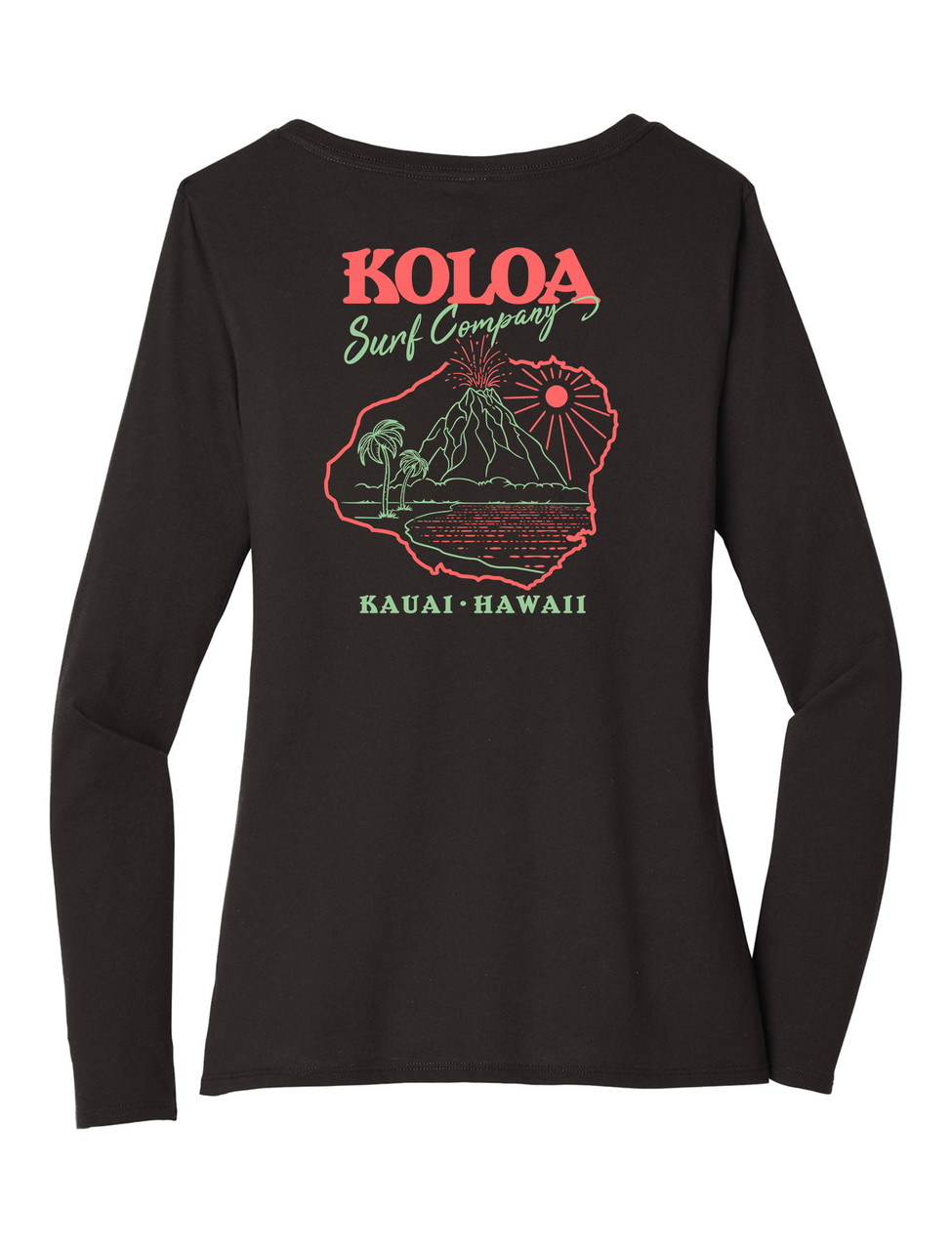 Koloa Kauai Island Women's Long Sleeve T-Shirt- Black