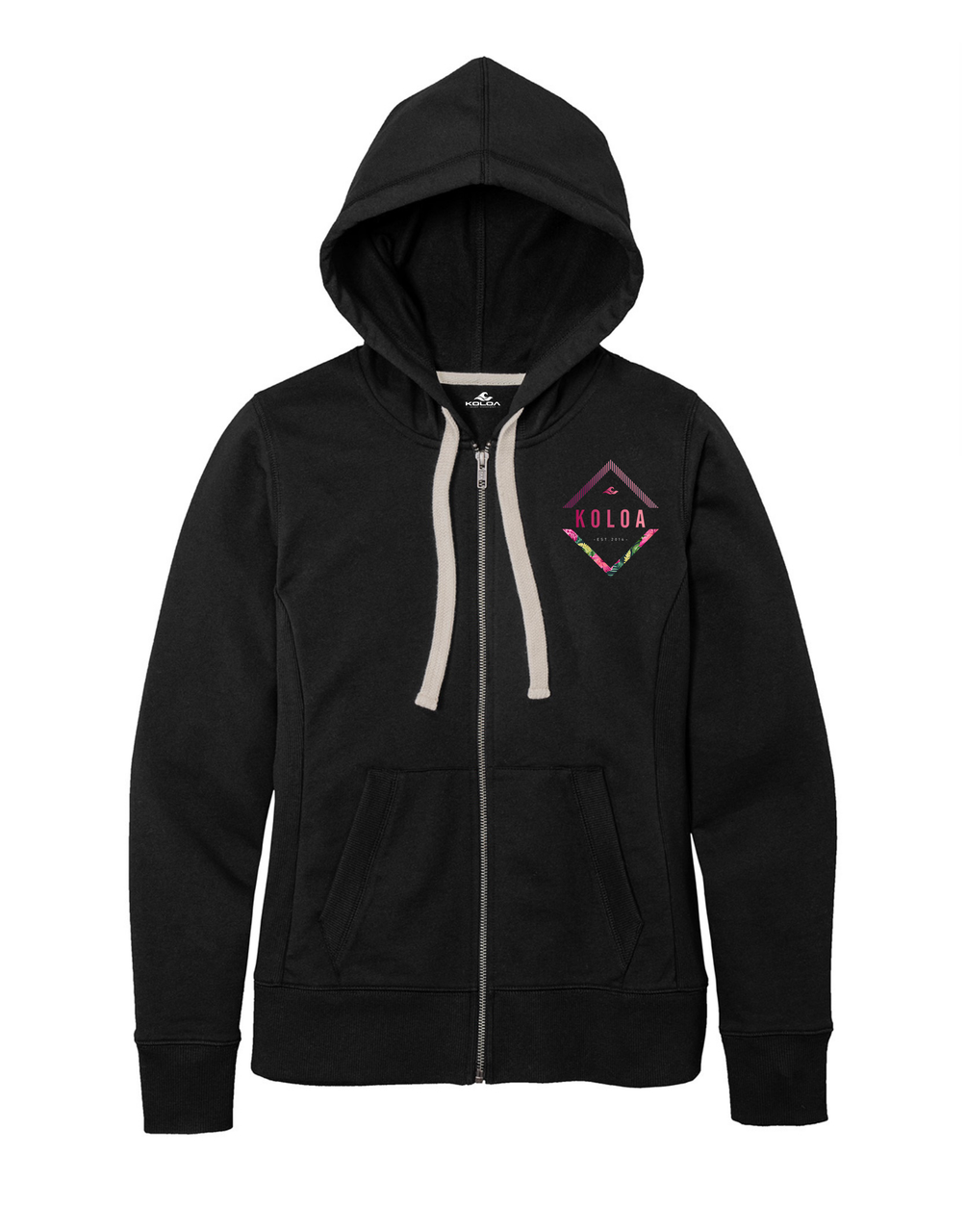 Koloa Kalula Moa Full-Zip Hoodie- Black