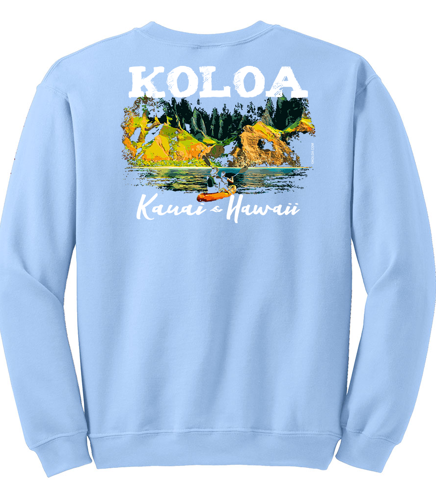 Koloa Kauai Coastline Sweatshirt - Light Blue