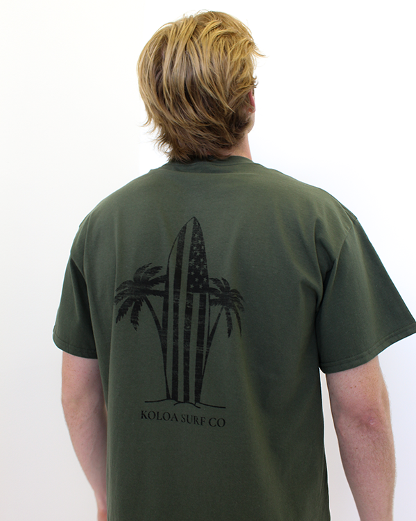 Koloa Retro USA Heavyweight T-Shirt - Military Green