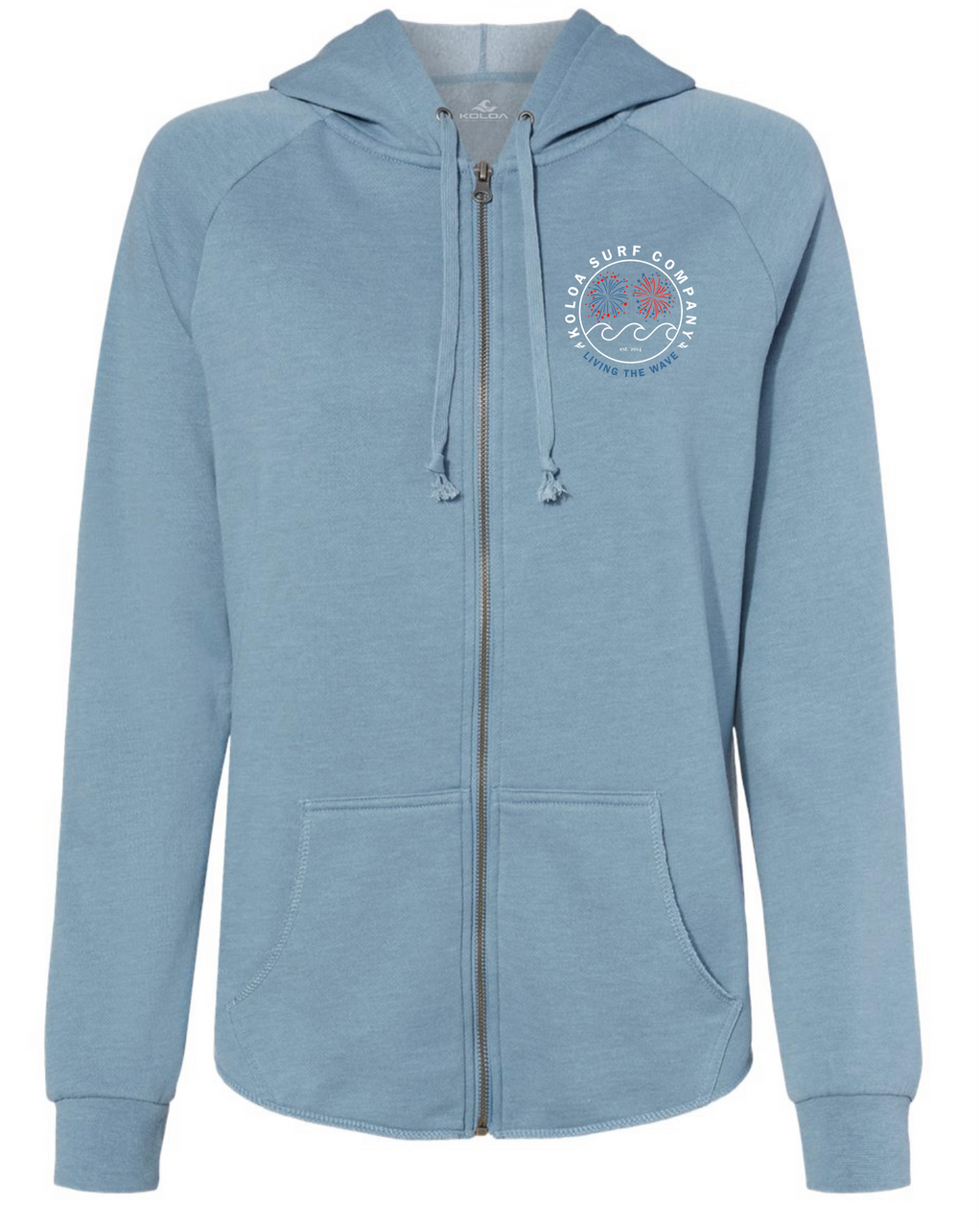 Koloa Celebration Zip-Up Hoodie - Misty Blue