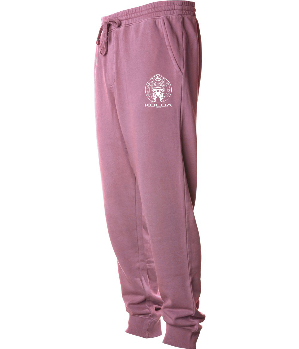 Koloa Tiki Fleece Sweatpants - Pigment Maroon