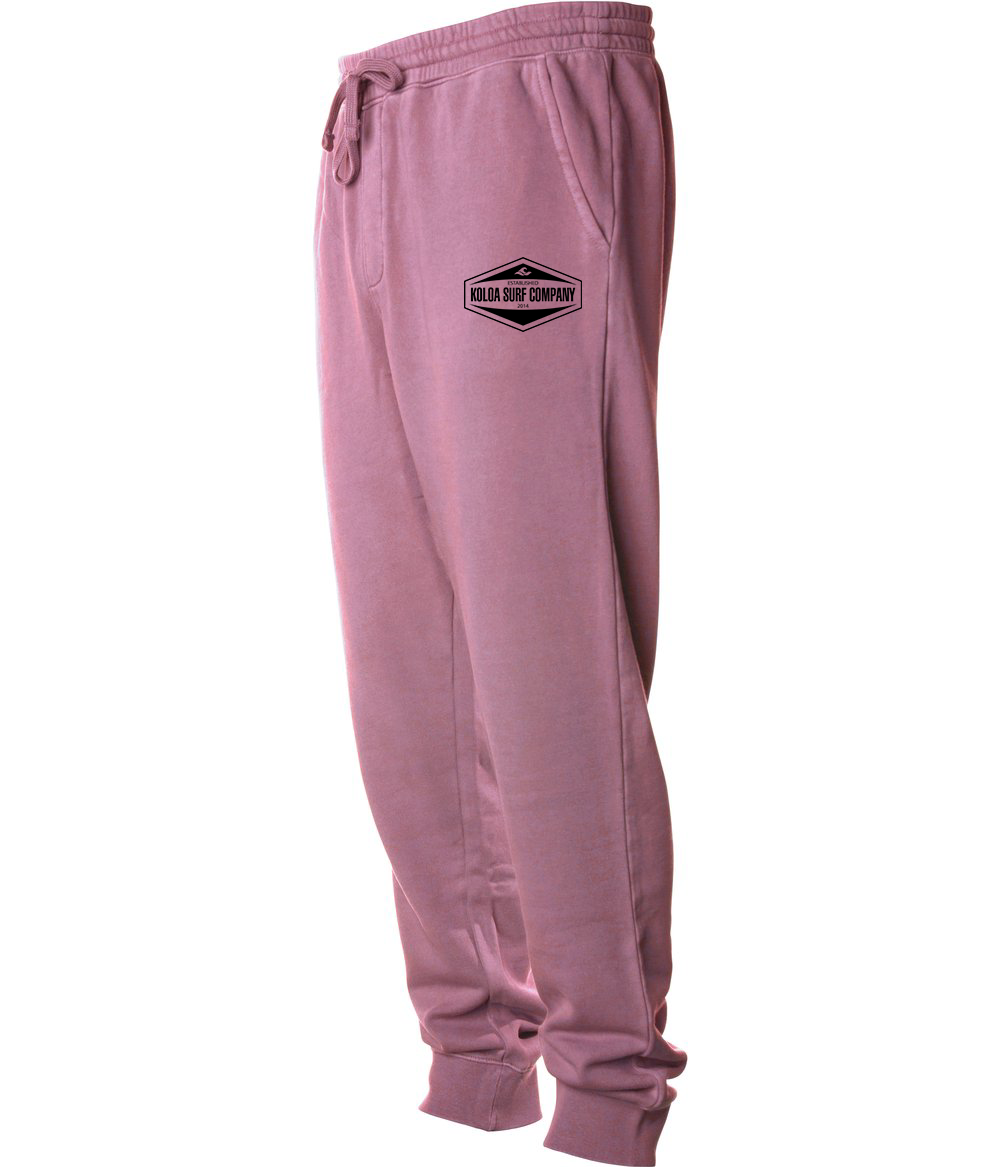 Koloa Hexagon Curve Fleece Sweatpants - Pigment Maroon