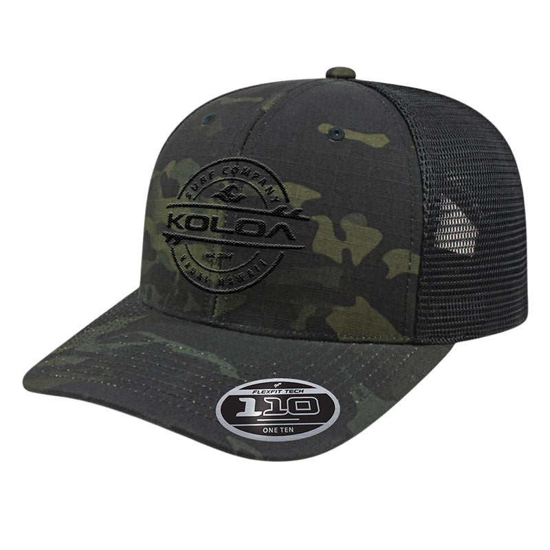 Koloa Surf-Premium 34e Embroidered Thruster Flexfit 6511 Truckers Caps