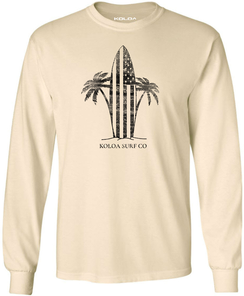 Koloa Retro USA Surfboard Long Sleeve T-Shirt