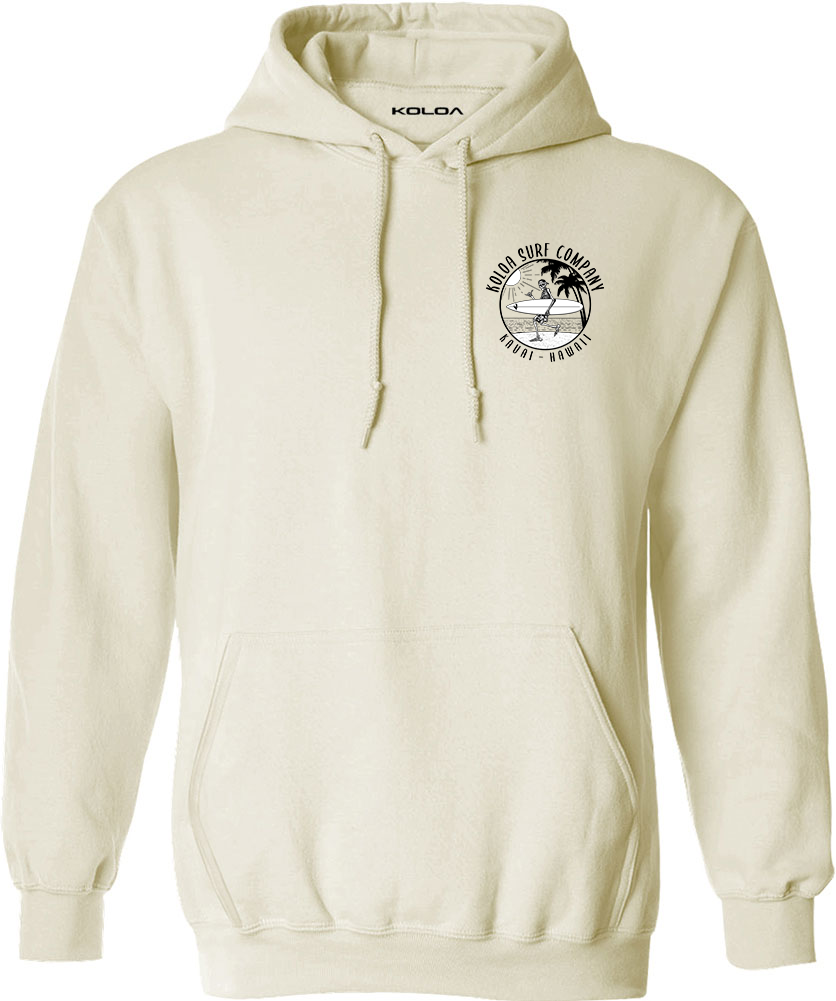 Koloa Skeleton Gone Surfin Hoodie - Natural