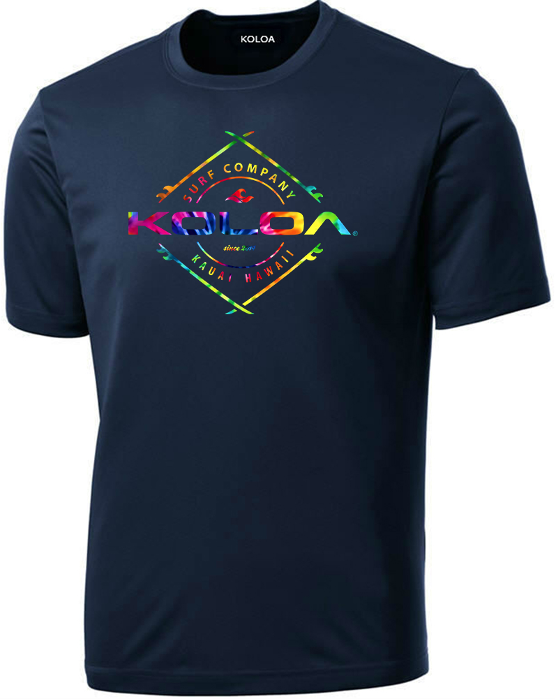 Koloa Tie-Dye Diamond Boards Moisture Wicking Tee