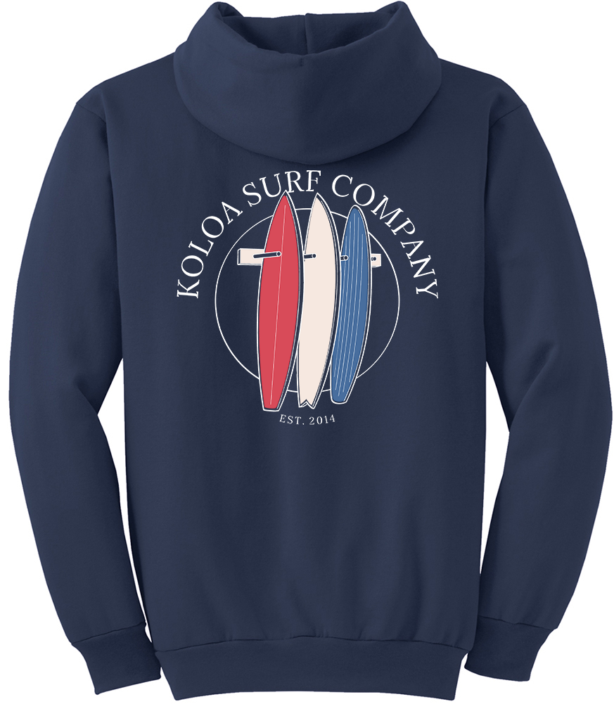 Koloa Surfboard Stack Hoodie - Navy