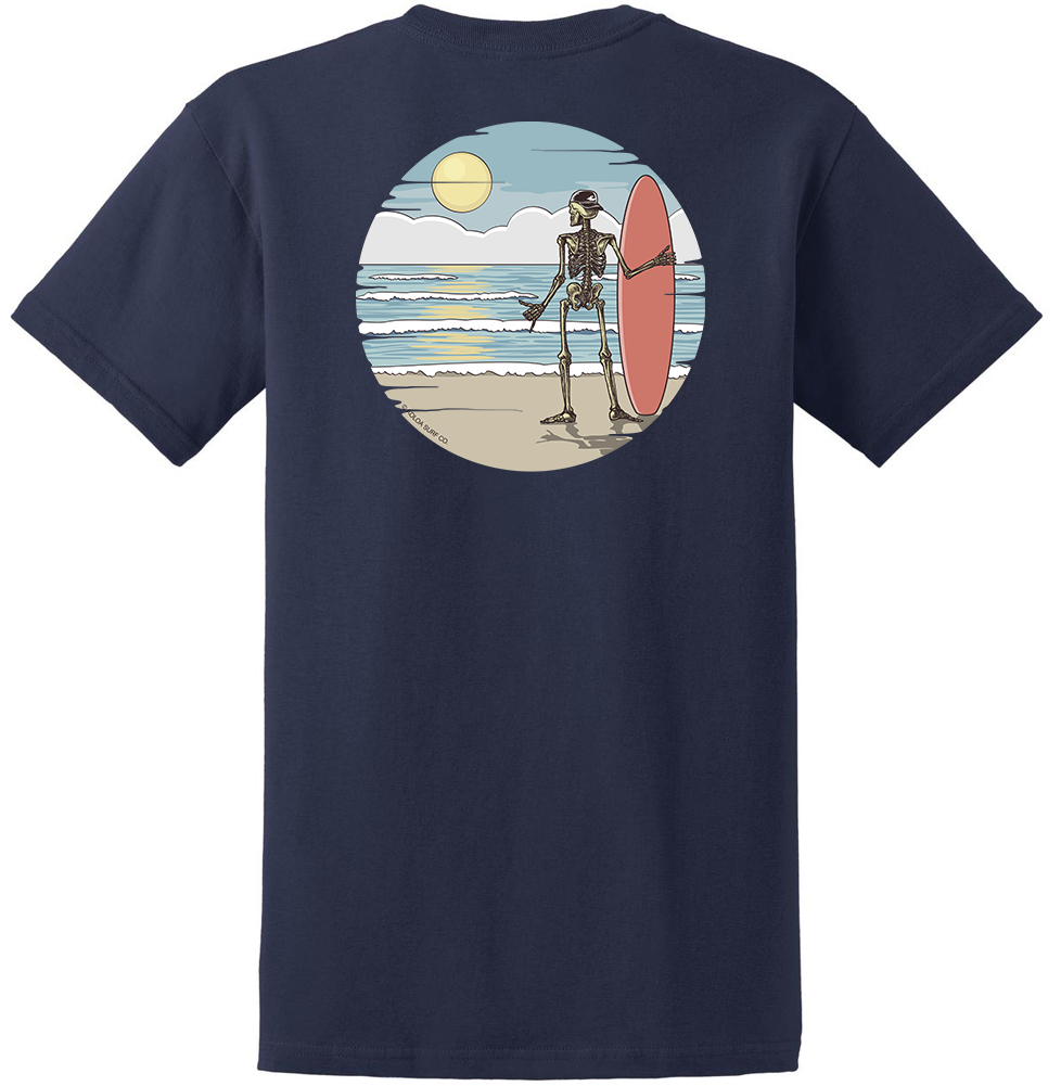 Koloa Shaka Skeleton Heavyweight T-Shirt - Navy