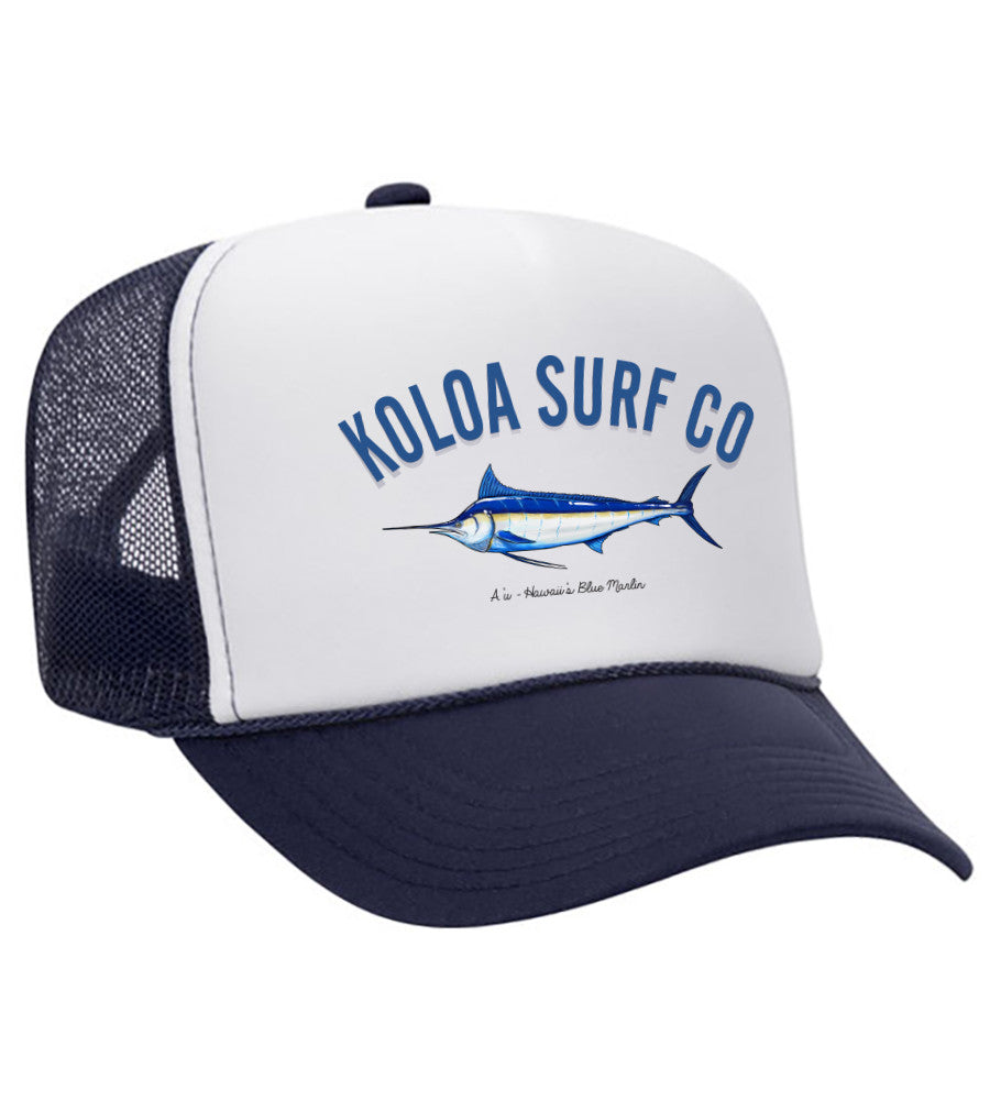 Koloa Blue Marlin Foam Trucker Hat