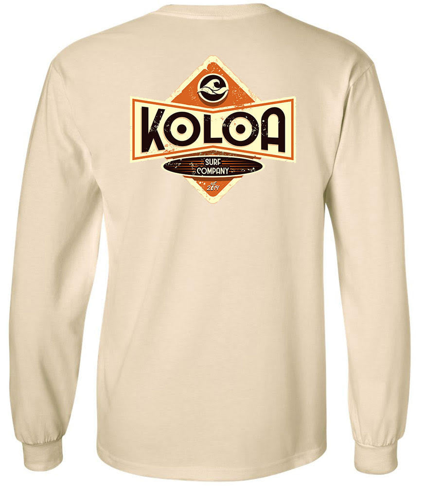 Koloa Vintage Diamond Long Sleeve T-Shirt - Natural