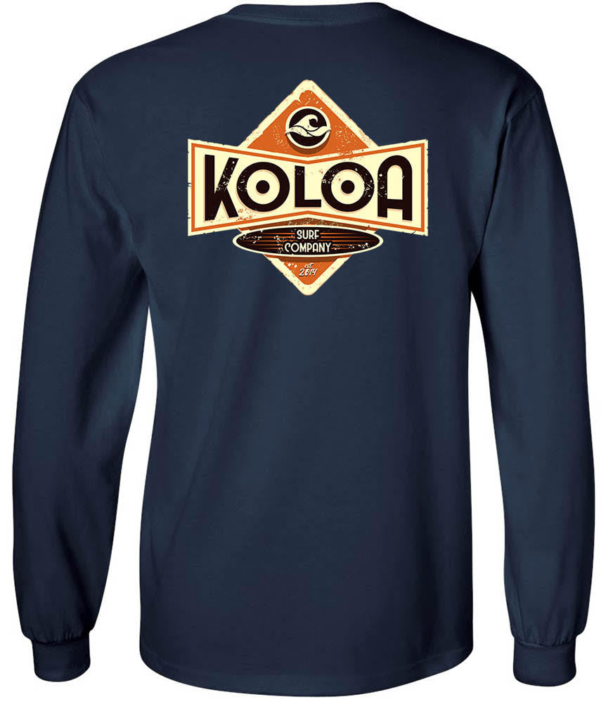 Koloa Vintage Diamond Long Sleeve T-Shirt - Navy