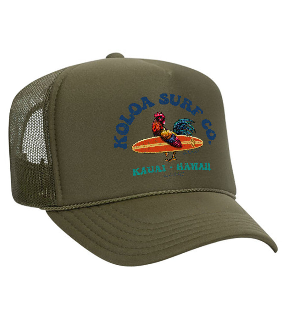 Koloa Surf Wave Classics Retro Trucker Hat | Mesh Back Baseball Cap, Embroidered Logo, 22 Colors