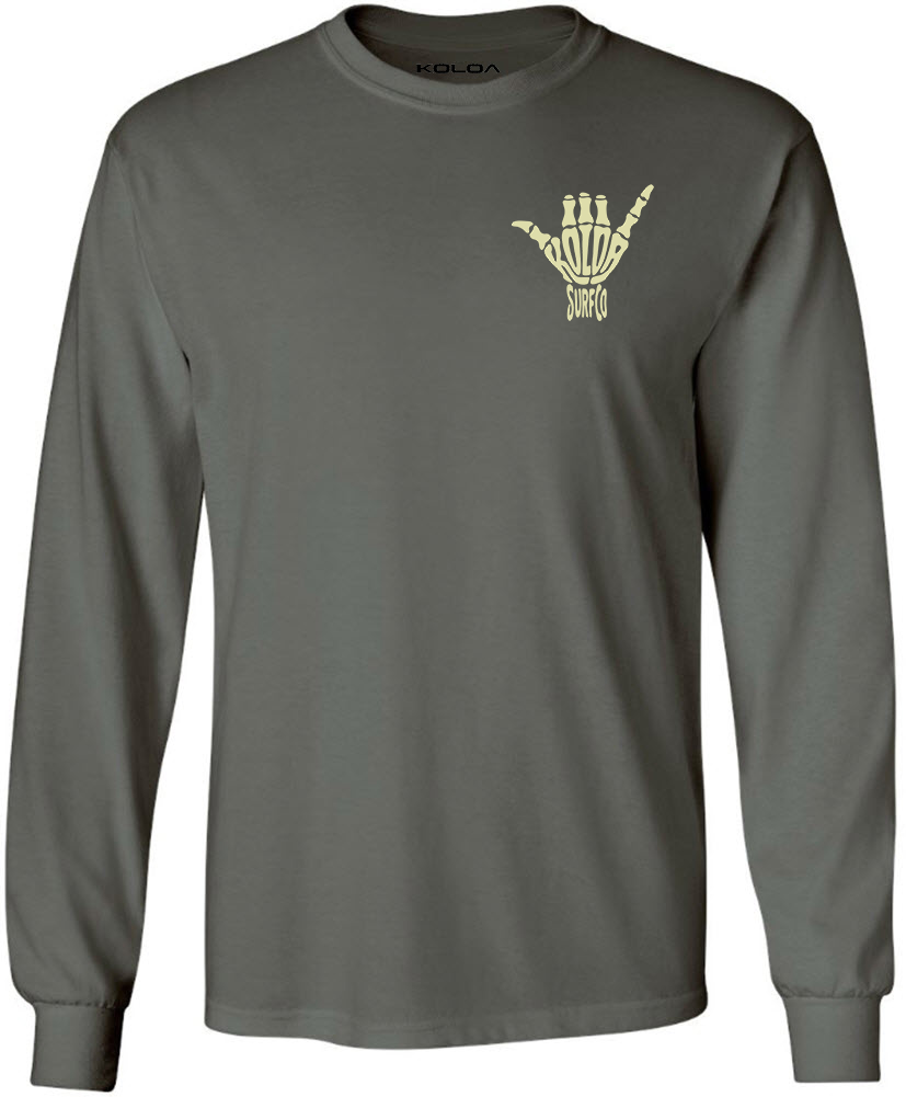 Koloa Shaka Skeleton Long Sleeve- Charcoal