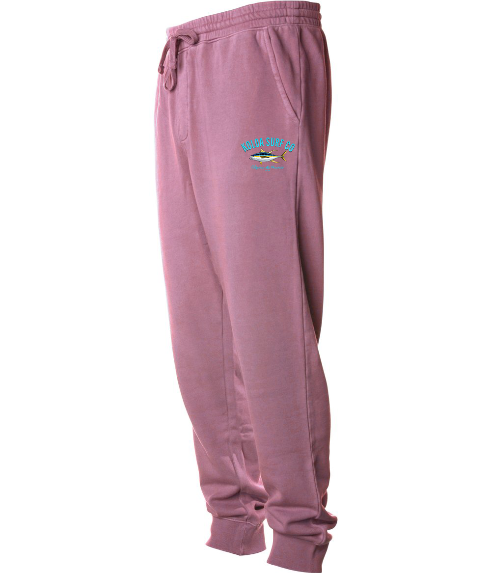 Koloa Yellowfin Tuna Fleece Sweatpants - Pigment Maroon