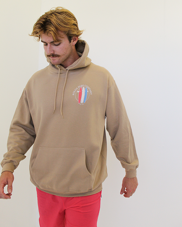 Koloa Surfboard Stack Hoodie - Sand