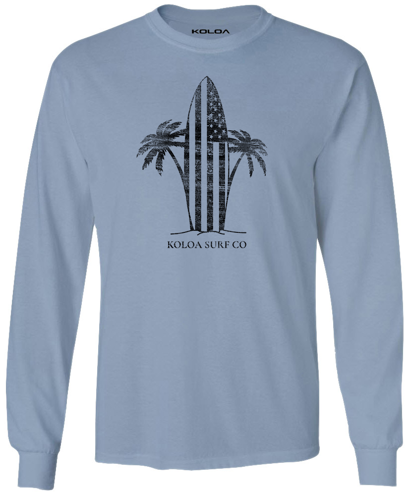 Koloa Retro USA Surfboard Long Sleeve T-Shirt