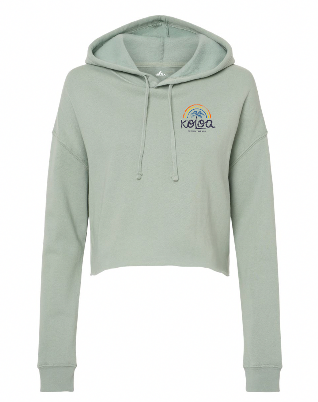 Koloa Wahi Kapu Cropped Hooded Sweatshirt- Sage