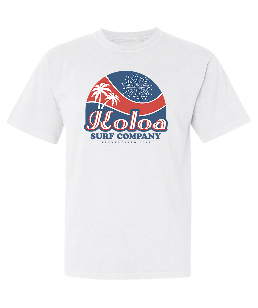 Koloa Firework Boyfriend Tee - White