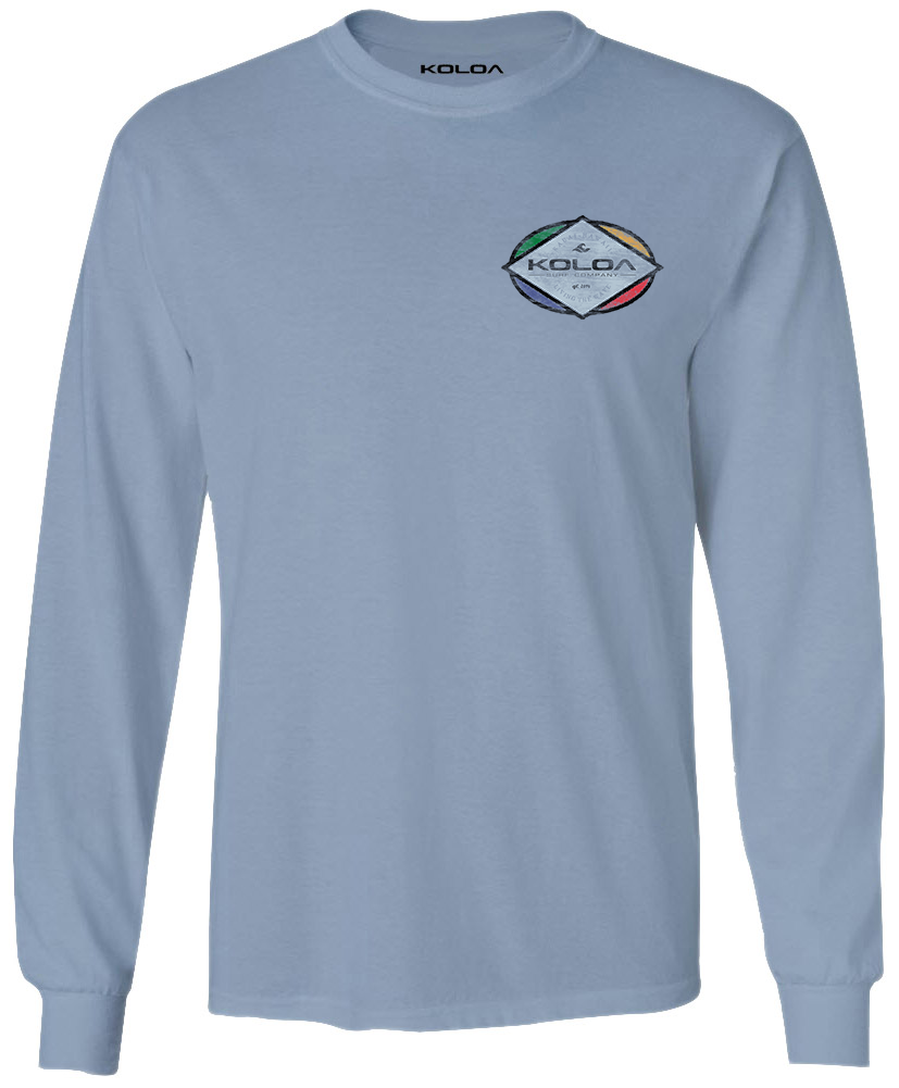 Koloa Colorful Diamond Long Sleeve T-Shirt - Stonewashed Blue