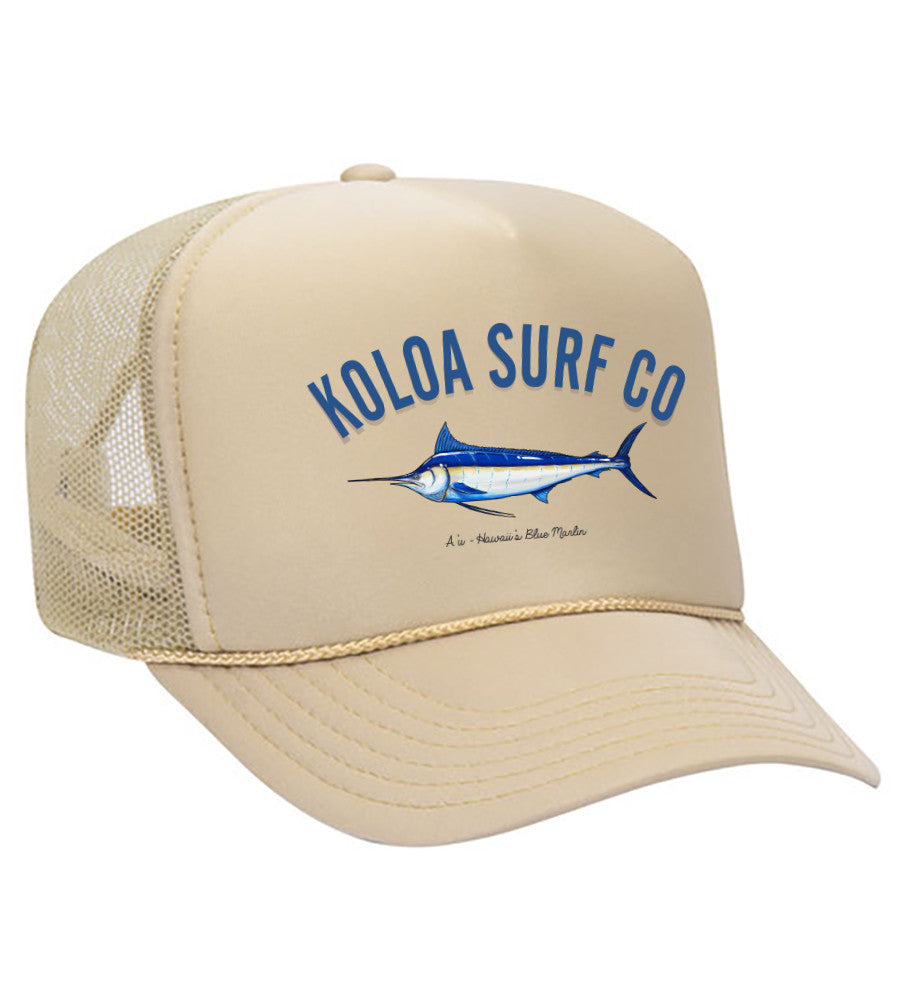 Koloa Blue Marlin Foam Trucker Hat