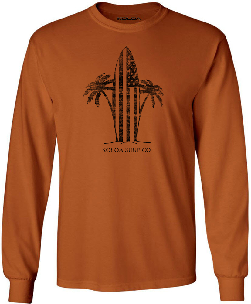 Koloa Retro USA Surfboard Long Sleeve T-Shirt