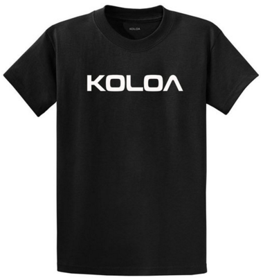 Koloa-Text Heavyweight T-Shirt - Black/White logo