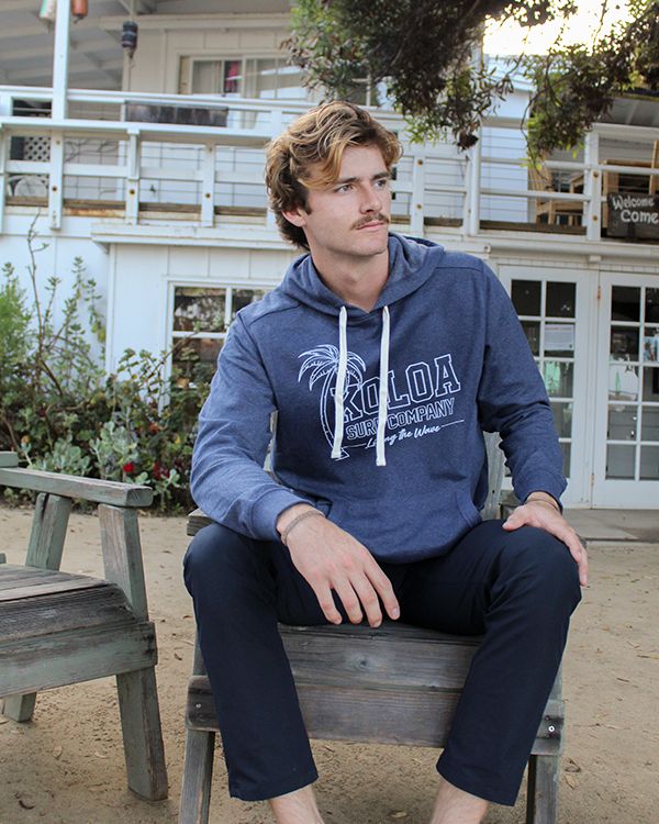 Koloa Breezy Fleece Hoodie- Heather Navy