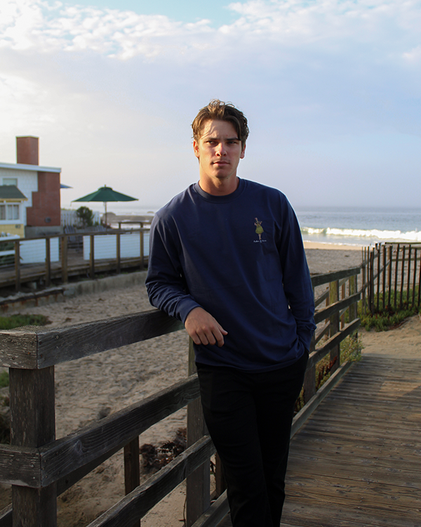 Koloa Hula Barrel Long Sleeve T-Shirt- Navy