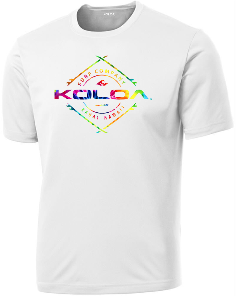 Koloa Tie-Dye Diamond Boards Moisture Wicking Tee