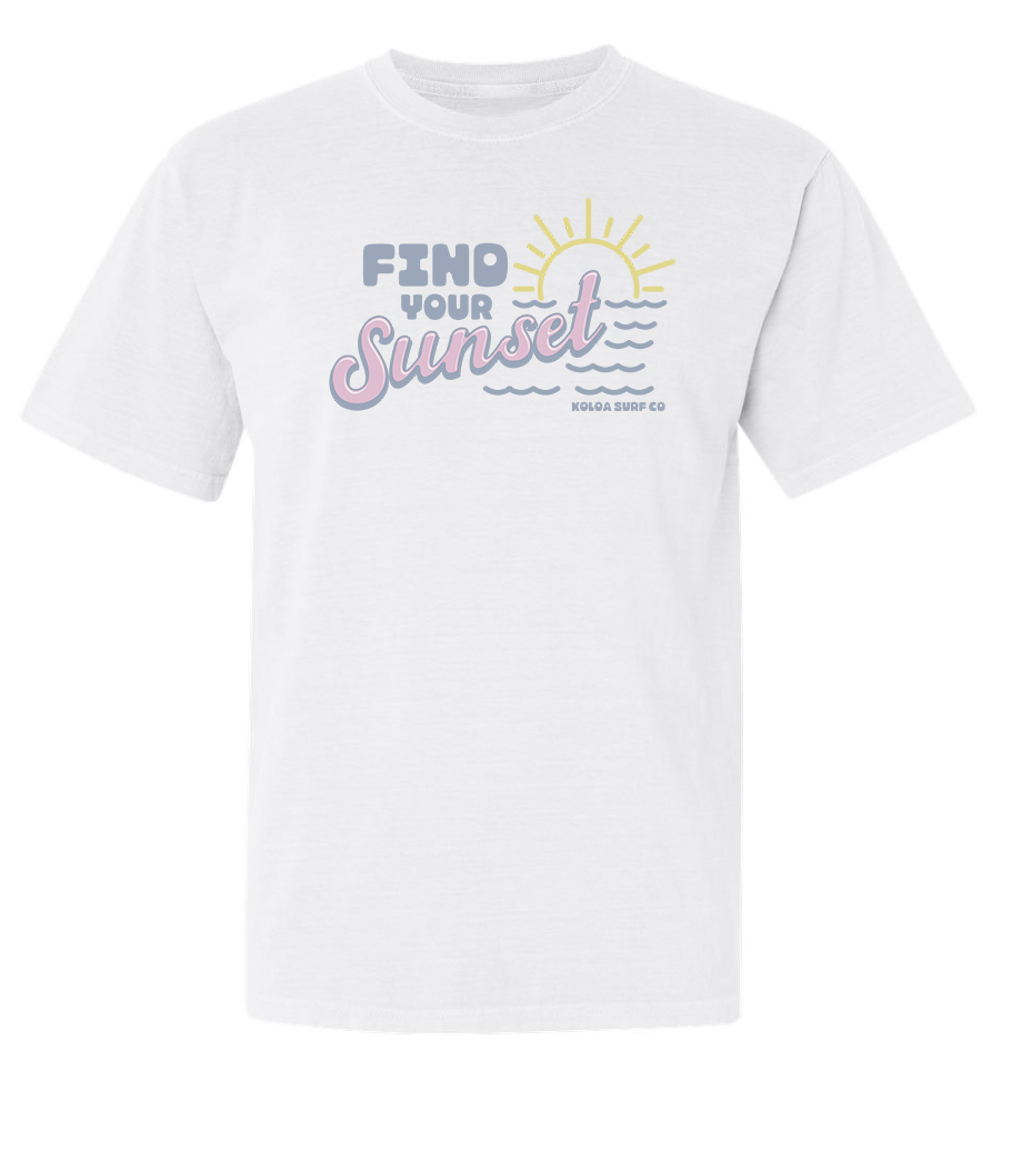 Koloa Vintage Sunset Boyfriend Tee - White