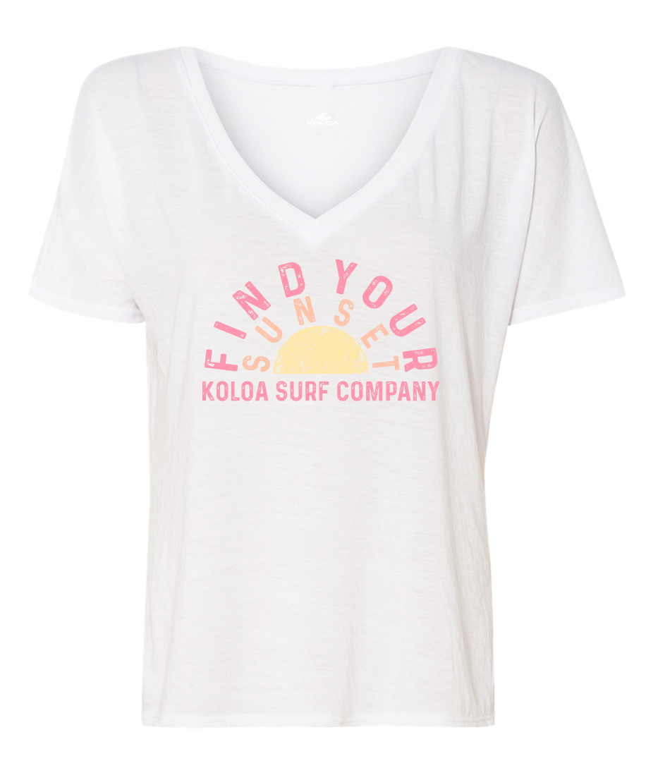 Koloa Golden Hour Slouchy V-Neck Tee