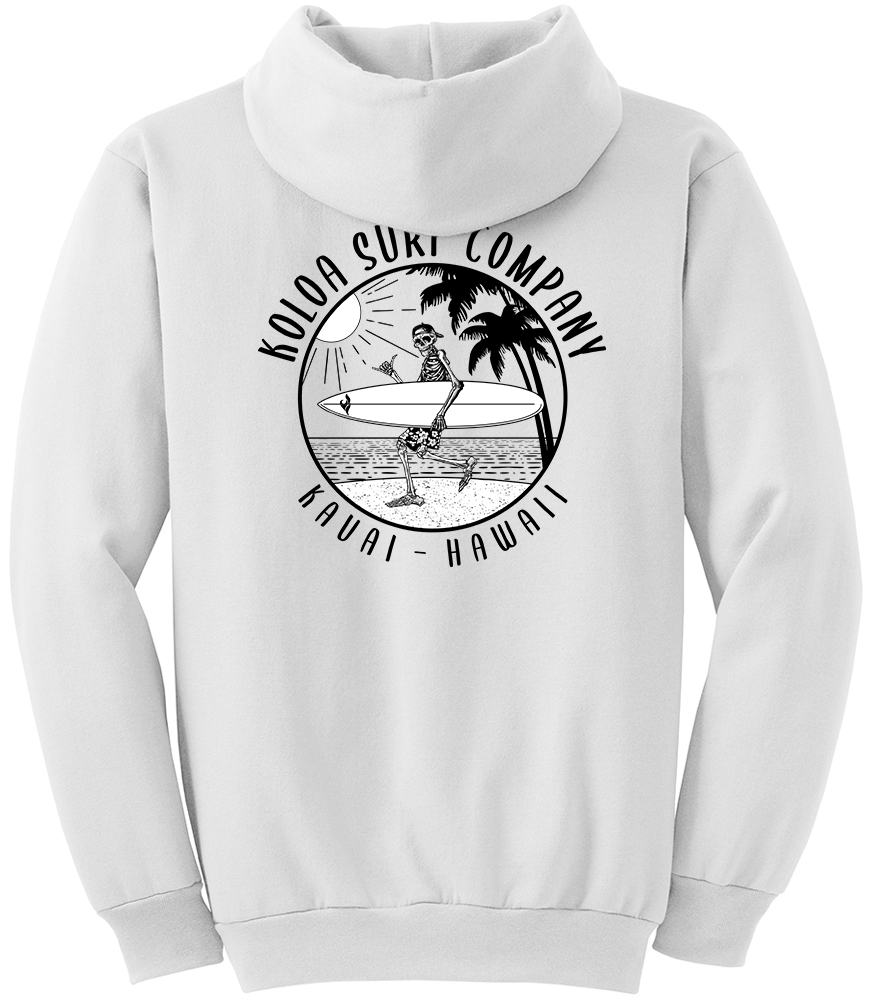 Koloa Skeleton Gone Surfin Hoodie - White