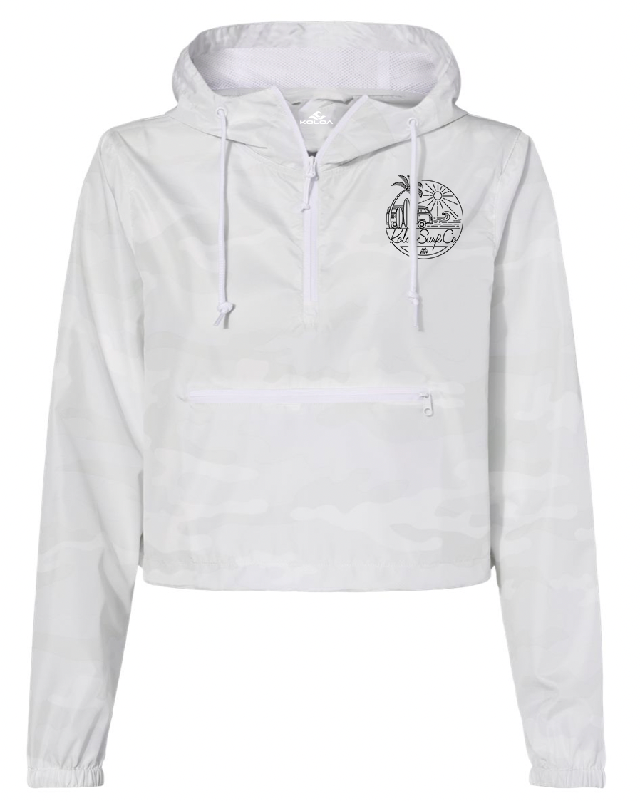 Koloa Cruisin Crop Windbreaker - White Camo