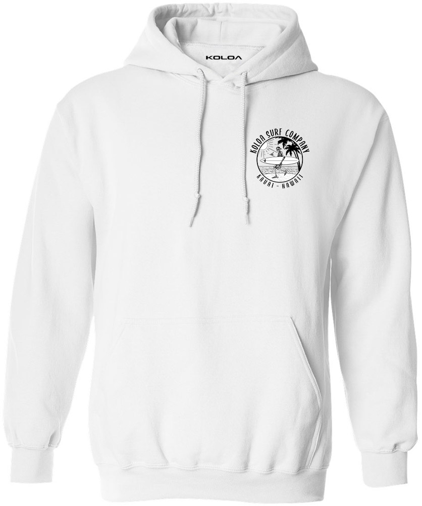 Koloa Skeleton Gone Surfin Hoodie - White