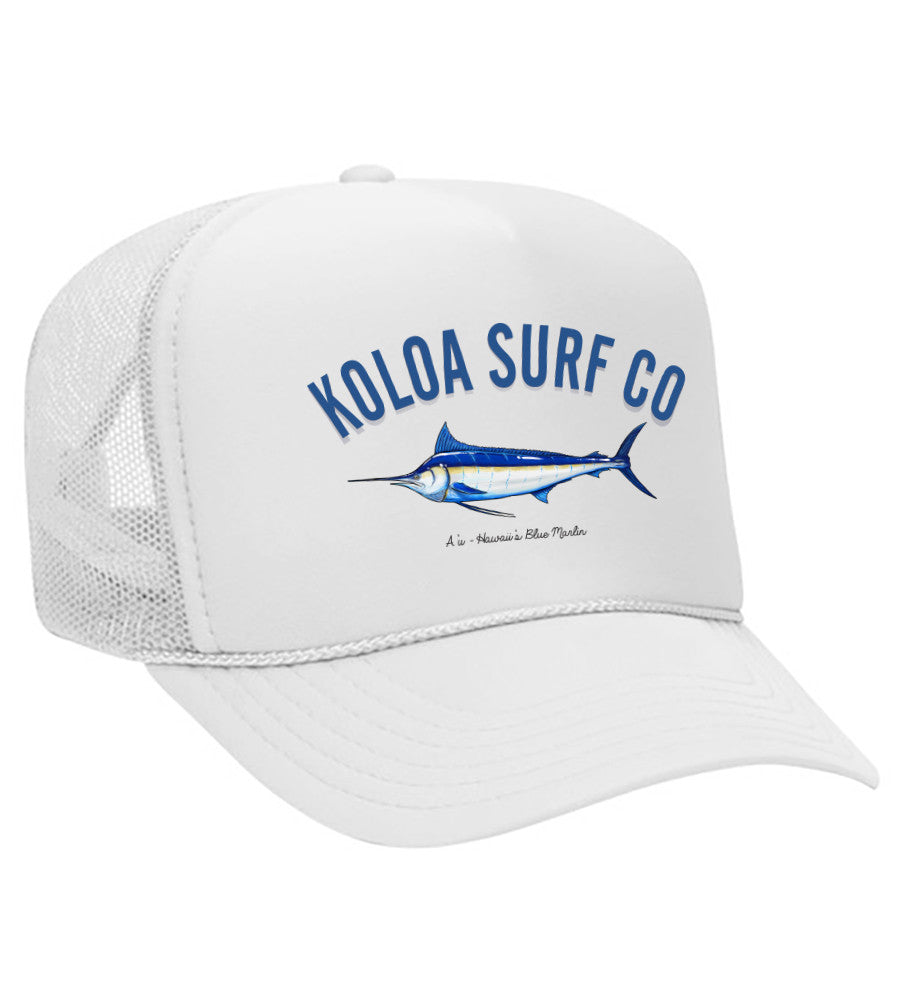 Koloa Blue Marlin Foam Trucker Hat