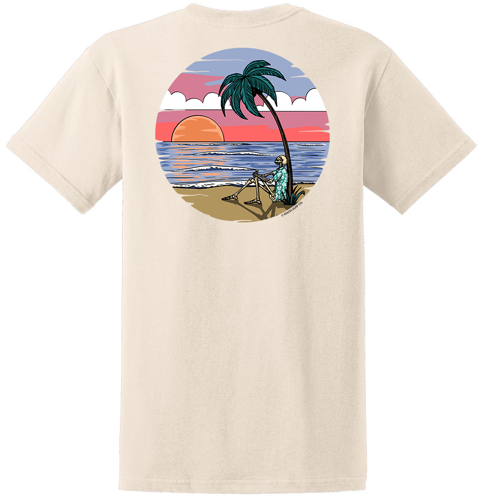 Koloa Skeleton Palm Heavyweight T-Shirt- Natural