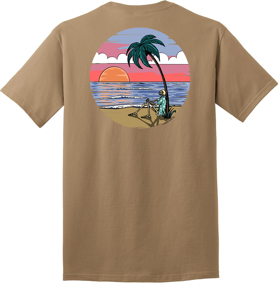 Koloa Skeleton Palm Heavyweight T-Shirt- Sand