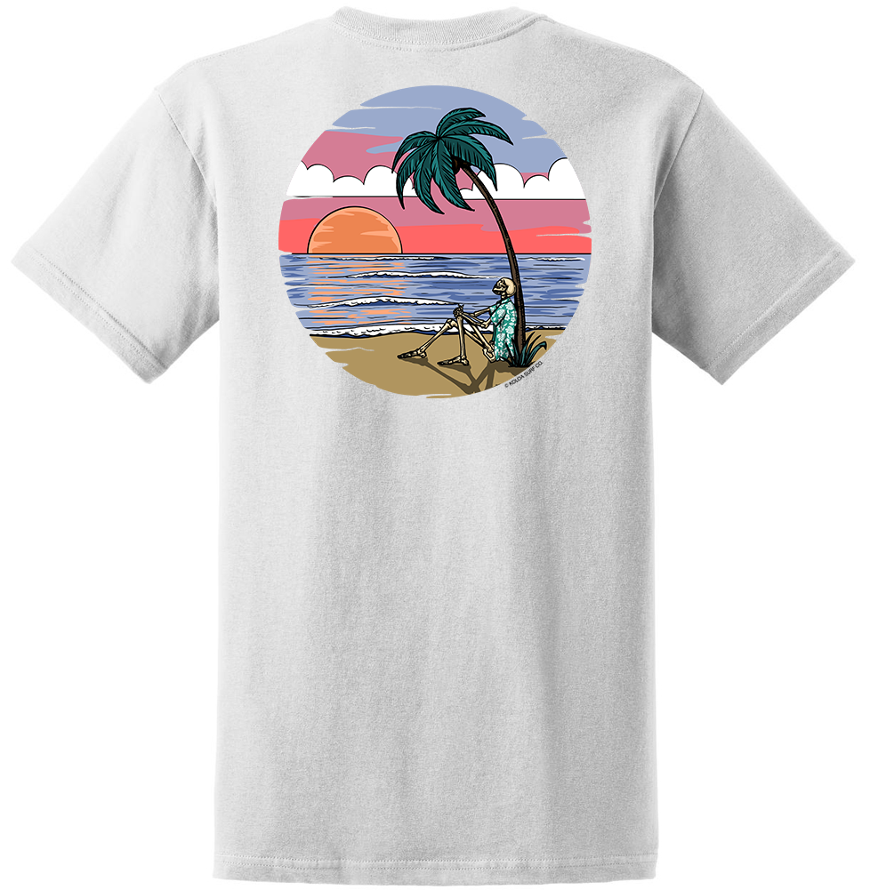 Koloa Skeleton Palm Heavyweight T-Shirt- White