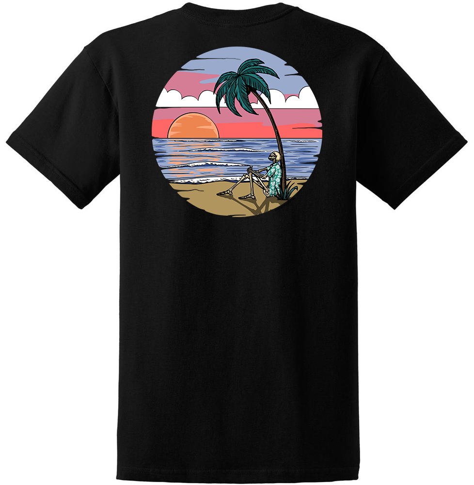 Koloa Skeleton Palm Heavyweight T-Shirt- Black