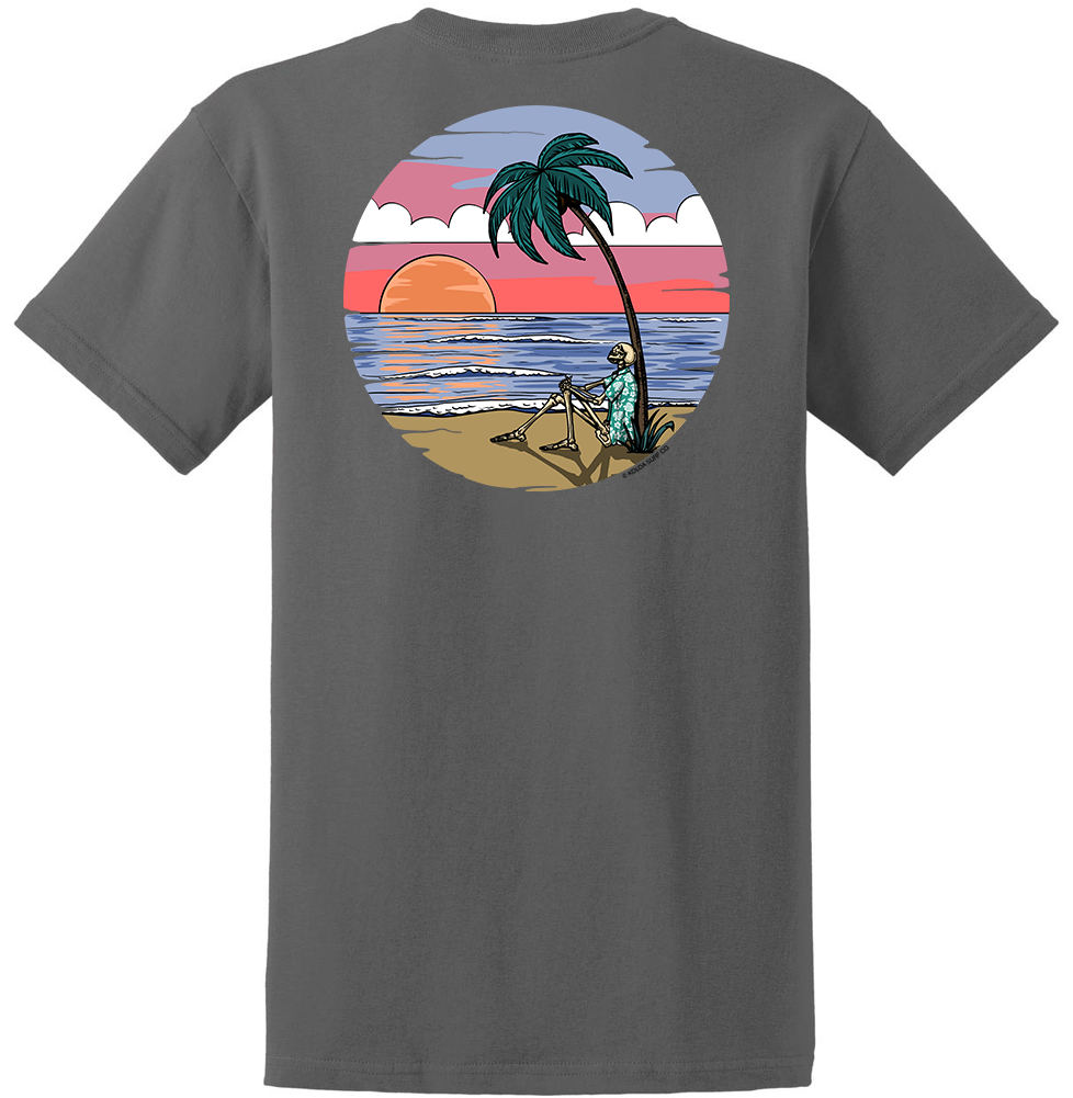 Koloa Skeleton Palm Heavyweight T-Shirt- Charcoal