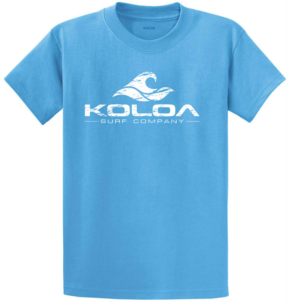 Koloa Vintage Wave Heavyweight T-Shirt - Aquatic Blue/White logo